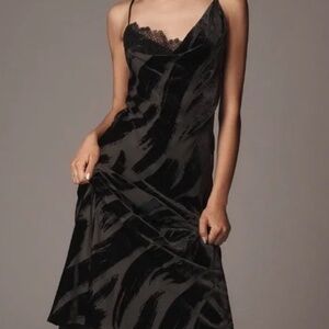 Anthropologie velvet midi dress
